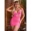 Сукня Leg Avenue Lurex RhinestOne Keyhole Halter Dress One Size Neon Pink - мініатюра 6