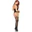 Еротичний бодістокінг Leg Avenue Jacquard net Black, імітація панчіх, відкритий доступ, One Size - мініатюра 3