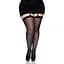 Прозорі панчохи зі швом Leg Avenue Sheer backseam stockings Black, plus Size - мініатюра 1
