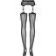 Панчохи-стокінги з рослинним малюнком Obsessive Garter stockings S206 Black S/M/L чорні - мініатюра 6