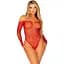 Боді Leg Avenue Crystalized fishnet Bodysuit Red One Size - мініатюра 1