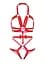 Портупея-тедди из ремней Leg Avenue Studded O-ring harness teddy L Red, экокожа - миниатюра 5