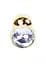 Металева анальна пробка з кристалом Boss Jewellery Gold Plug 7 см (прозорий) - мініатюра 3