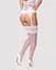 Чулки под пояс с широким кружевом Obsessive 810-STO-2 stockings белые S/M - миниатюра 2