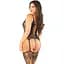 Комплект Leg Avenue Cami Garter With Stockings and stRing One Size, Black - мініатюра 2