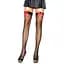 Чулки-сетка с атласным бантиком Leg Avenue Fishnet Thigh Highs One Size Black With Bow Red - миниатюра 1