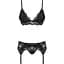Мереживний комплект білизни Obsessive 810-SEG-1 S/M Black, бюстгальтер, стрінги, пояс для панчіх - мініатюра 1