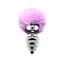 Анальна пробка Alive Anal Pleasure Metal Anal Fluffy Twist Plug L 9 см (бузковий) - мініатюра 2