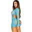 Безшовна мінісукня Leg Avenue Long sleeve cut out Mini dres One Size Turquoise - мініатюра 3