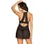 Прозора сорочка з відкритими грудьми Obsessive Pearlove chemise & Thong Black S/M, трусики - мініатюра 2