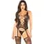 Комплект Leg Avenue Cami Garter With Stockings and stRing One Size, Black - мініатюра 1