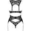 Комплект білизни Obsessive Donna Dream 3-pcs set XS/S Black, бюстгальтер, стрінги, пояс для панчіх - мініатюра 4