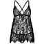 Сорочка бебі-дол Leg Avenue Floral lace Babydoll & stRing Black M - мініатюра 3