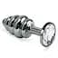 Металева анальна пробка з кристалом Lovetoy Spiral Metal Plug 6.8 см (прозорий) - мініатюра 1