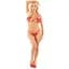 Комплект Leg Avenue Open Cup Bra and Pearl stRing One Size, Red - мініатюра 4