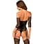Нейлоновий бодістокінг з імітацією панчіх Obsessive Bodystocking G333 S/M/L, Black, з доступом - мініатюра 2
