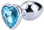 Металева анальна пробка I’MCUM Crystal Heart Розмір S з блакитним кристалом (IM-KGS005_S) - мініатюра 1