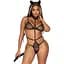 Еротичний костюм кішки Leg Avenue Roleplay Sex Kitten One Size Black, боді, вушка, чокер - мініатюра 1