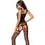 Бодістокінг Passion BS054 Black, комбінезон, імітація панчох, відкритий животик - мініатюра 2