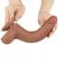 Фалоімітатор Lovetoy Sliding-Skin Dual Layer Dong 8.5'' 20 см (коричневий) - мініатюра 5