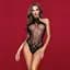 Боді-сітка з халтером JSY 7953 One Size Black, силуетний малюнок - мініатюра 3
