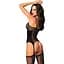Бодістокінг Obsessive Bodystocking G314 S/M/L, імітація корсету та корсетного шнурівки - мініатюра 1