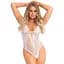 Мереживне боді Leg Avenue Floral lace Thong teddy White, One Size - мініатюра 3