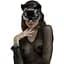 Маска кішечки Feral Feelings - Catwoman Mask, натуральна шкіра, чорна - мініатюра 1