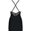 Сатиновий комплект для сну з мереживом Obsessive 828-CHE-1 chemise & Thong S/M, чорний - мініатюра 2