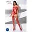 Бодістокінг Passion BS067 Red, комбінезон, імітація панчох і топа на бретелях - мініатюра 2