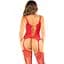Комплект Leg Avenue Cami Garter With Stockings and stRing One Size, Red - мініатюра 3
