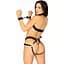 Комплект атласних ременів для бондажу Leg Avenue Satin elastic harness Set, One Size, Black - мініатюра 2