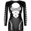 Безшовна міні-сукня Leg Avenue Long sleeve cut out mini dress One size Black - мініатюра 5