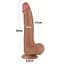 Фалоімітатор Lovetoy Sliding-Skin Dual Layer Dong 8.5'' 20 см (коричневий) - мініатюра 6