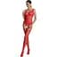 Бодистокинг Passion ECO BS001 с доступом имитация подвязок флористический декор S/M/L red - миниатюра 1
