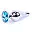 Металева анальна пробка з кристалом Boss Jewellery Silver Butt Plug Light 9.5 см (блакитний) - мініатюра 1