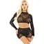 Комплект Leg Avenue RhinestOne Crop Top and Mini Skirt One Size, Black - мініатюра 1