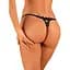 Прозорі стрінги з доступом Obsessive Celia Noir crotchless Thong XS/S - мініатюра 2