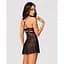 Еротичний мереживний комплект із сіточкою Obsessive 838-BAB-1 Babydoll & Thong Black L/XL, чорний - мініатюра 7