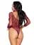 Боди Leg Avenue Crystalized fishnet bodysuit Burgundy One Size - миниатюра 2