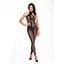Бодістокінг Noir Handmade F315 Ego fLocked mesh halter catsuit - S - мініатюра 4
