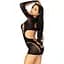 Безшовна міні-сукня Leg Avenue Long sleeve cut out mini dress One size Black - мініатюра 3