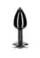 Анальний корок L чорний металевий з чорним каменем Butt Plug With Diamond Jewel Taboom - мініатюра 1