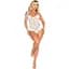 Боді Leg Avenue Lace Floral Lace Halter Teddy With Flutter Accent One Size, White - мініатюра 5