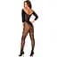 Сітчастий бодістокінг з імітацією підв’язок Obsessive Bodystocking G329 S/M/L, Black, з доступом - мініатюра 6