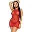 Сукня-сітка зі стразами Leg Avenue RhinestOne halter Mini dress Red, відкрита спина, One Size - мініатюра 3