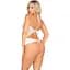 Боді Leg Avenue Lace Floral Lace Halter Teddy With Flutter Accent One Size, White - мініатюра 3