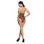 Бодистокинг в крупную сетку Passion BS087 black открытая спина халтер с доступом One size - миниатюра 4