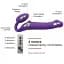 Безремневий страпон Strap-On-Me Vibrating Violet L регульований з вібрацією та з пультом ДК діаметр 3.7 см - мініатюра 4