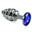 Металева анальна пробка з кристалом Lovetoy Spiral Metal Plug 6.8 см (синій) - мініатюра 1